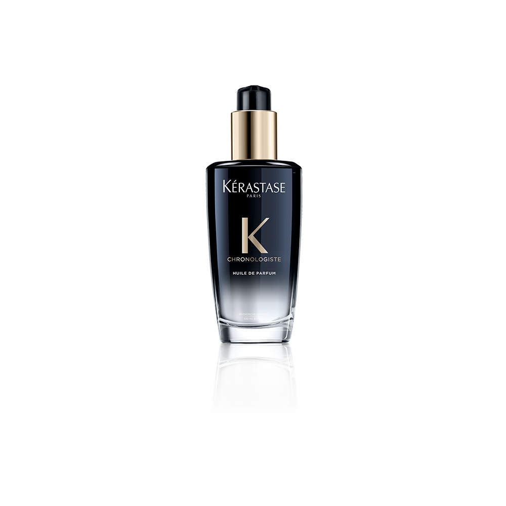 Botella de Huile de Parfum Chronologiste de Kérastase, vista frontal.