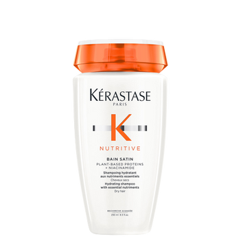 Botella del shampoo Bain Satin Nutritive de Kérastase, vista frontal.