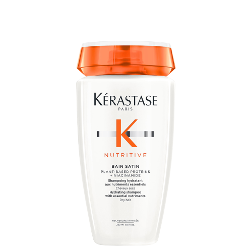 Botella del shampoo Bain Satin Nutritive de Kérastase, vista frontal.